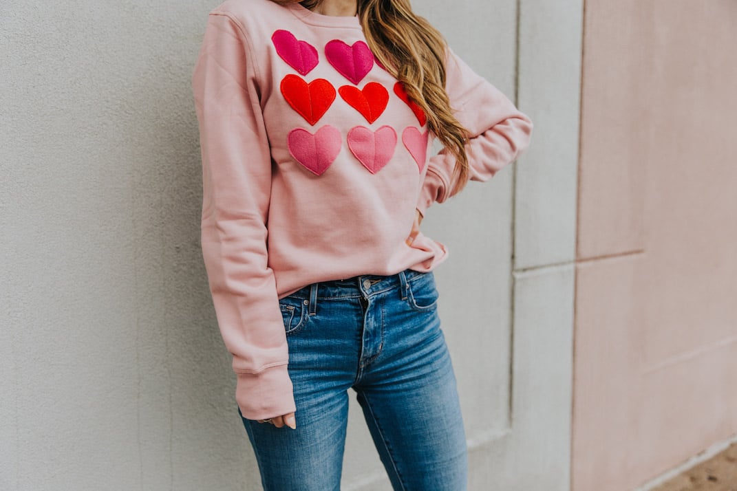 ombre heart sweatshirt