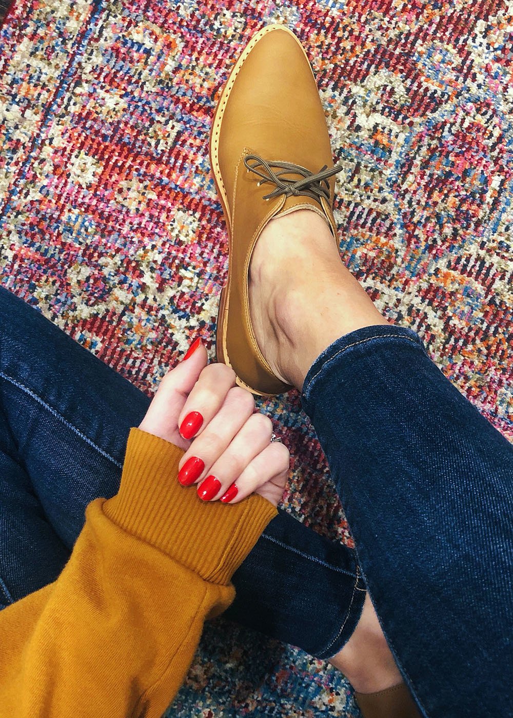 Brown leather loafers