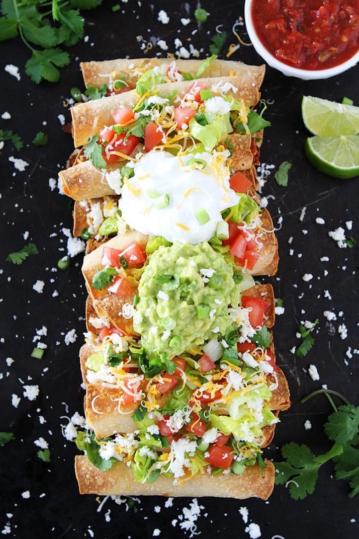 Homemade chicken taquitos