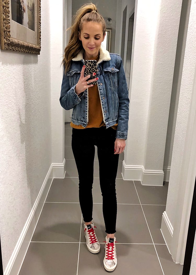 weekend recap - denim jacket and black jeans