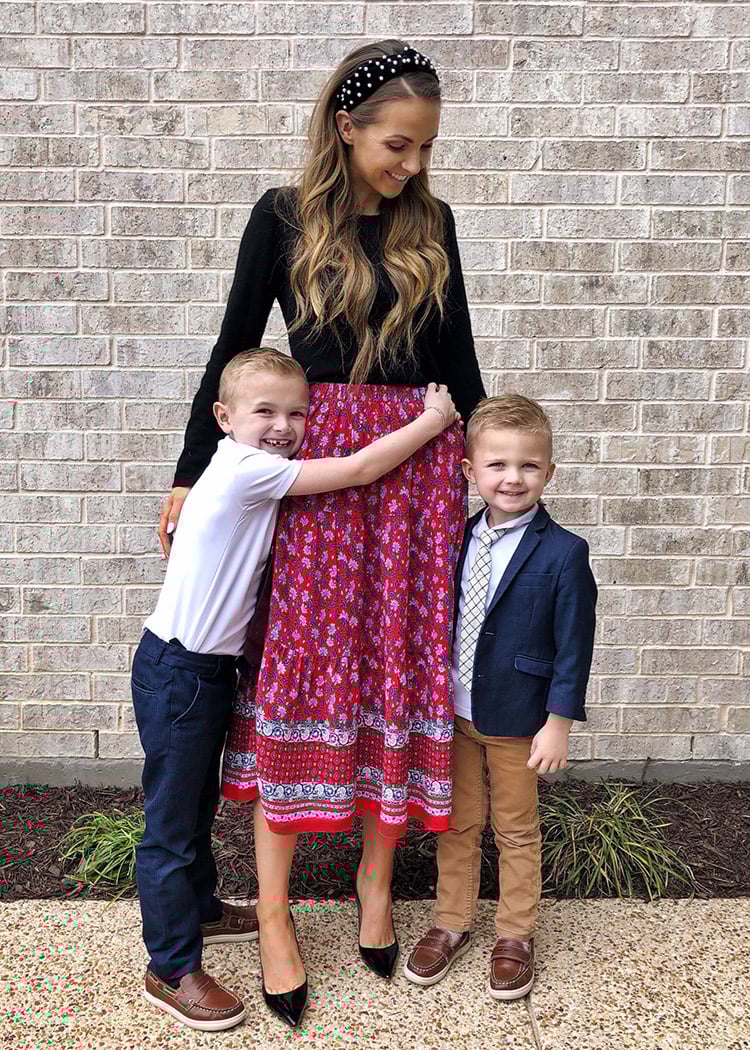 weekend recap - floral skirt and sweater