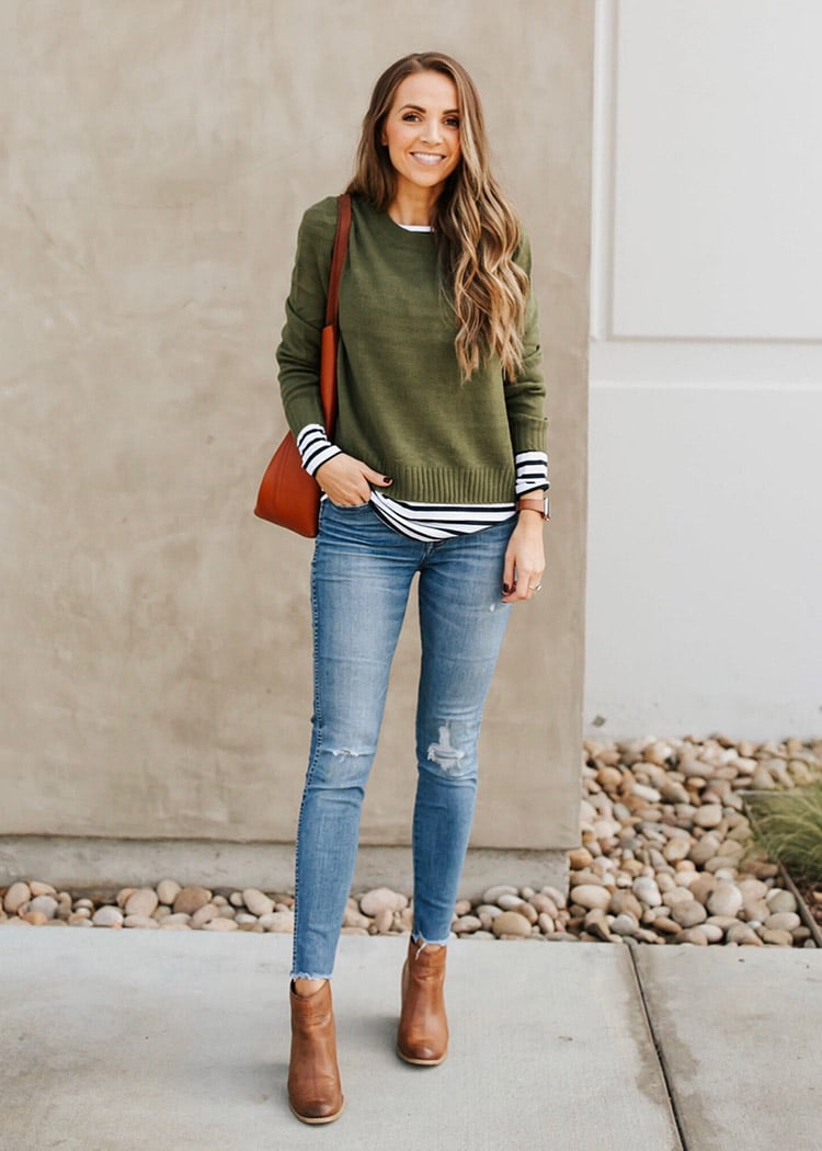 striped shirt outfit