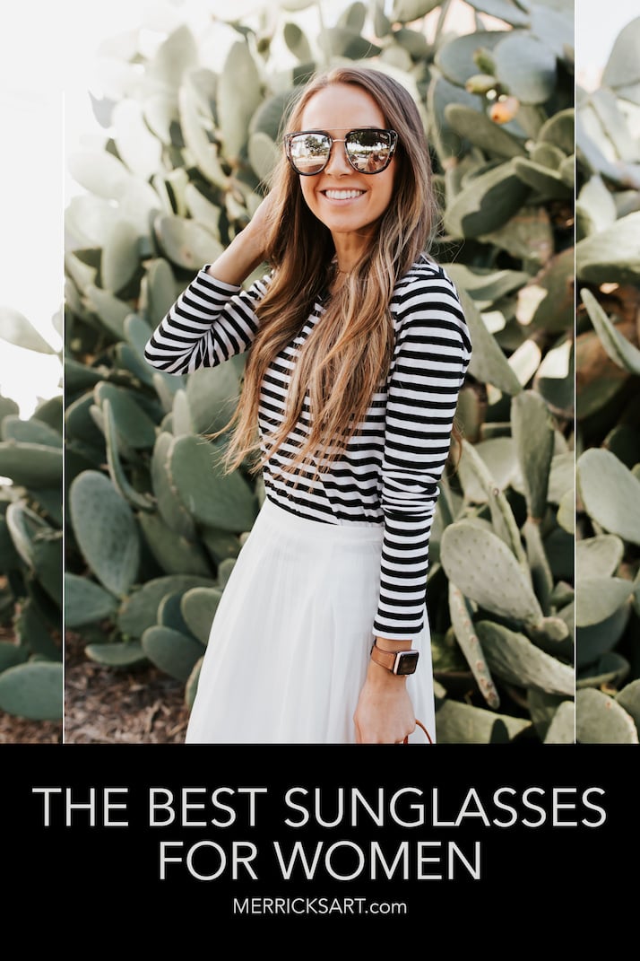 striped long sleeve tee and white skirt