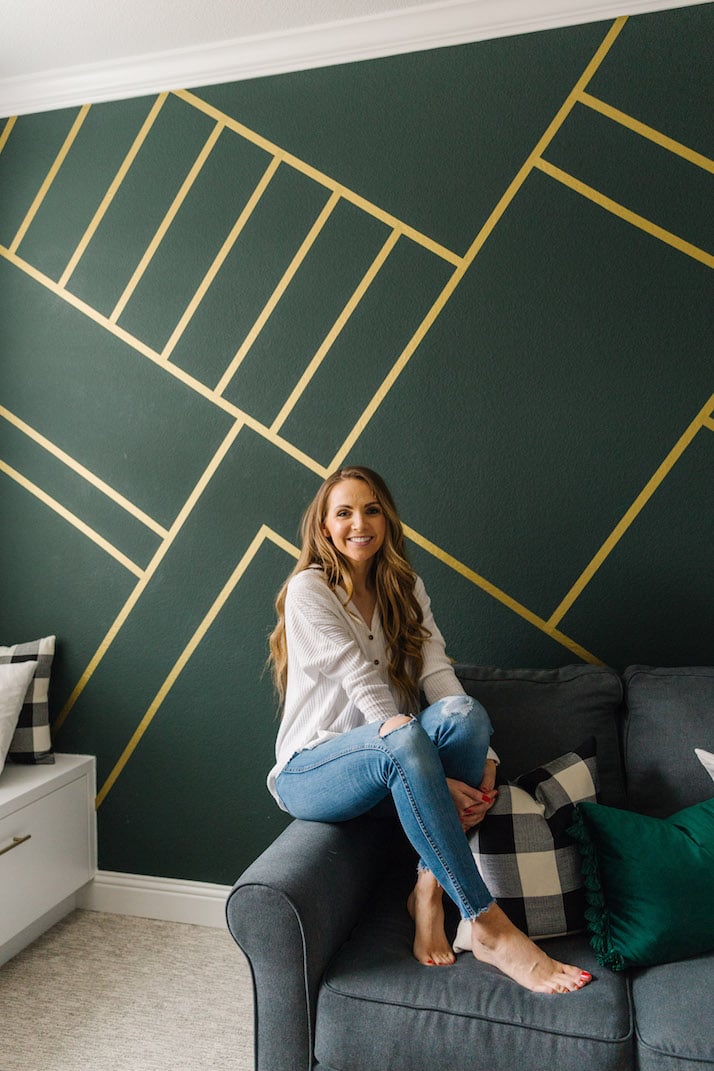 gold and green wallpaper wall mural