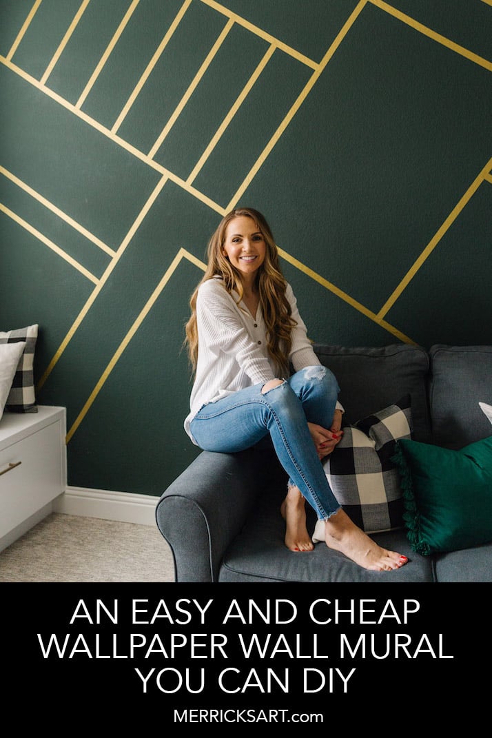 wallpaper wall mural with wallpaper stripes