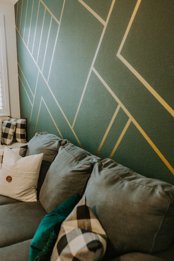 wallpaper wall mural green and gold
