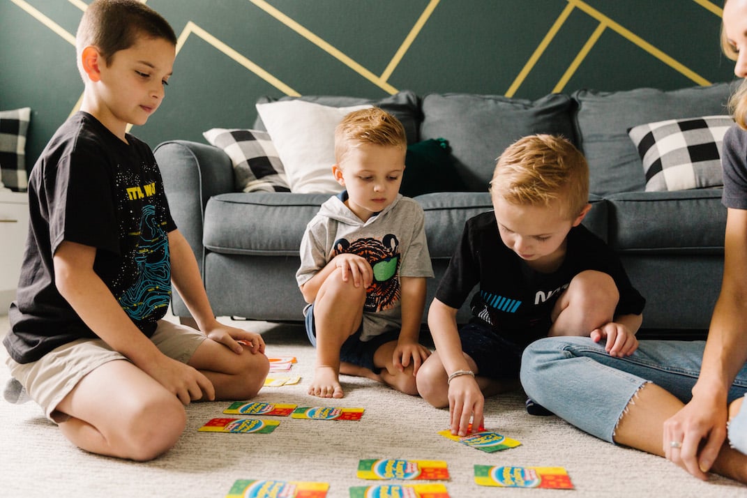 boys playing a game