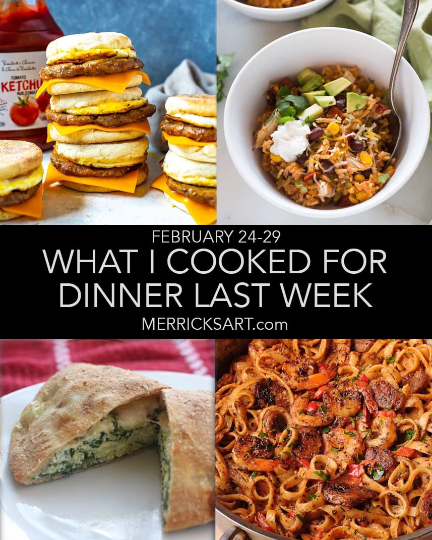 collage of weekly menu dinner ideas