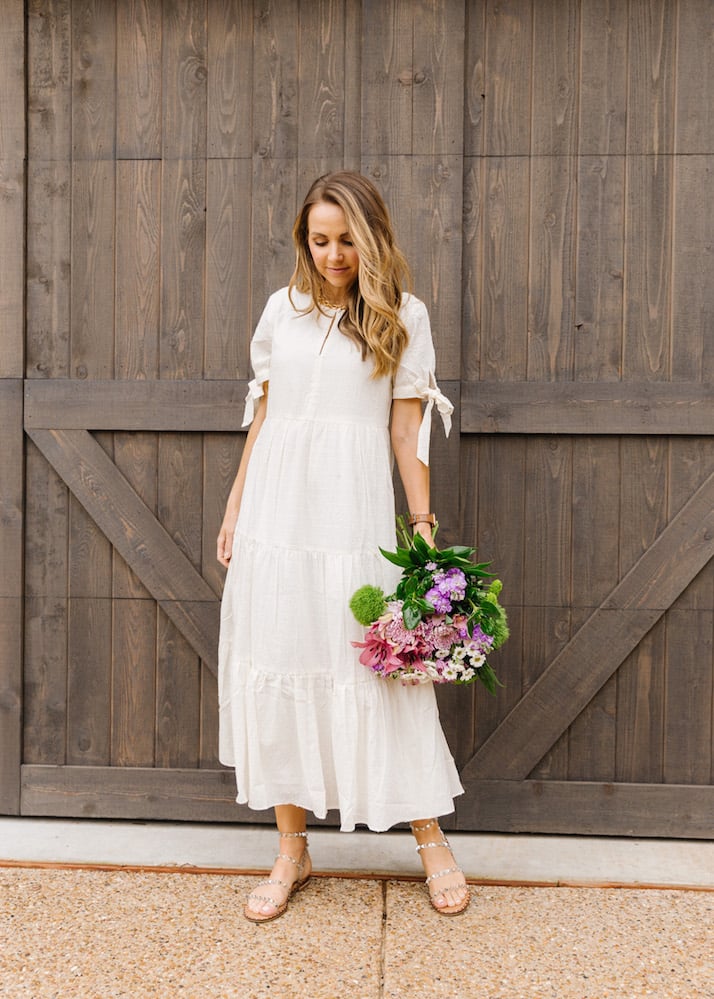 weekend recap - white tiered dress with sandals
