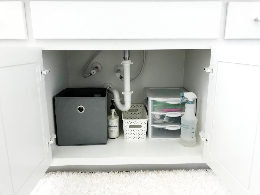 under the sink clean cabinet