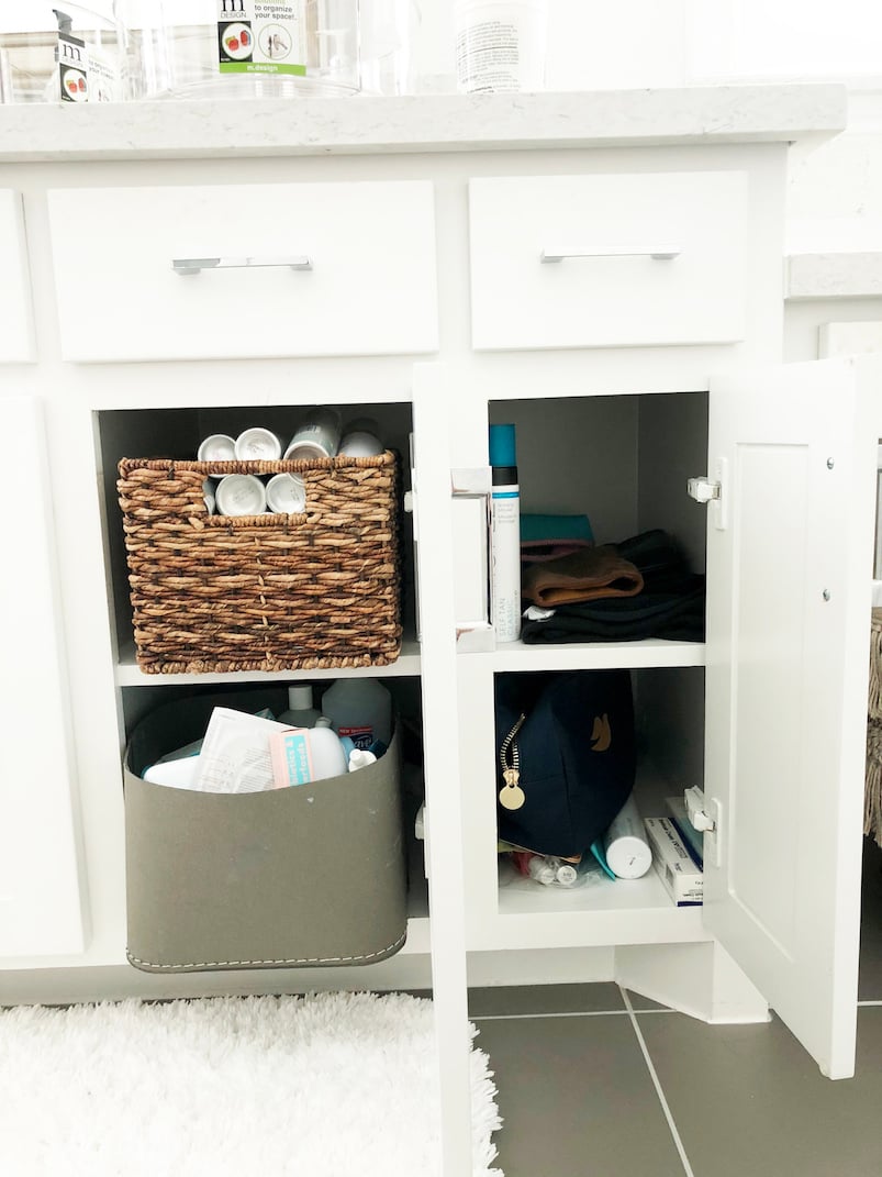 bathroom cupboard messy