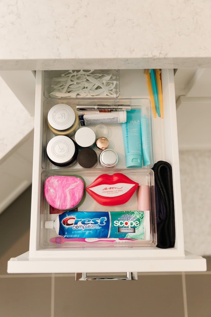 organized drawers for toothbrush