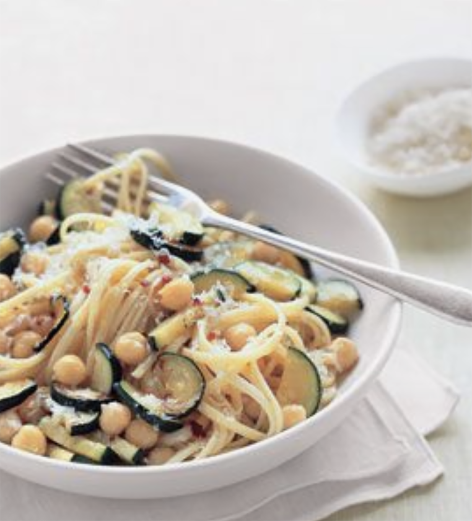 zucchini and chickpea pasta