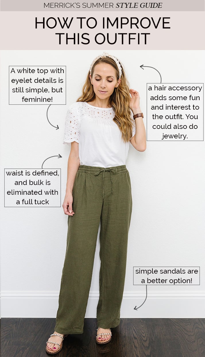 linen pants outfit with green linen pants