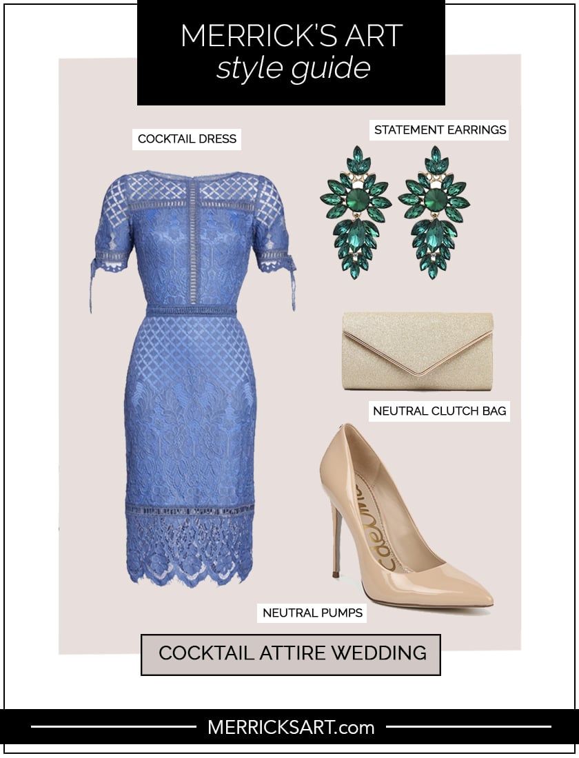 collage of style guide for cocktail attire