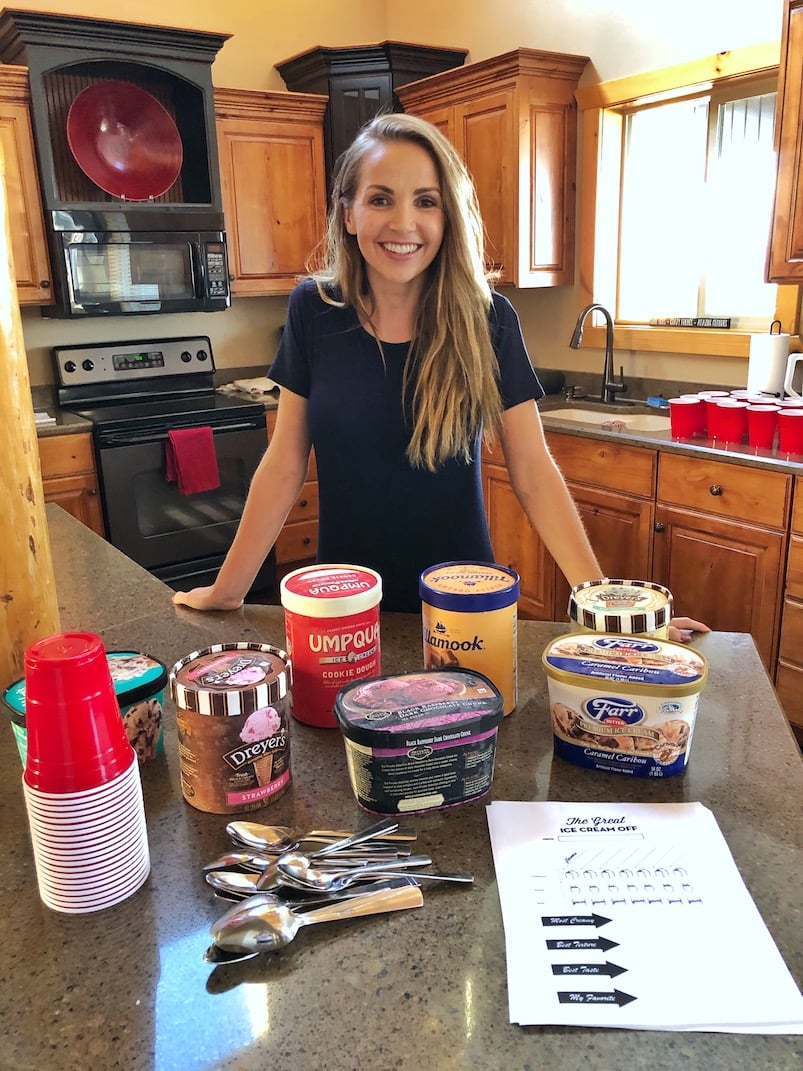 ice cream taste testing setup