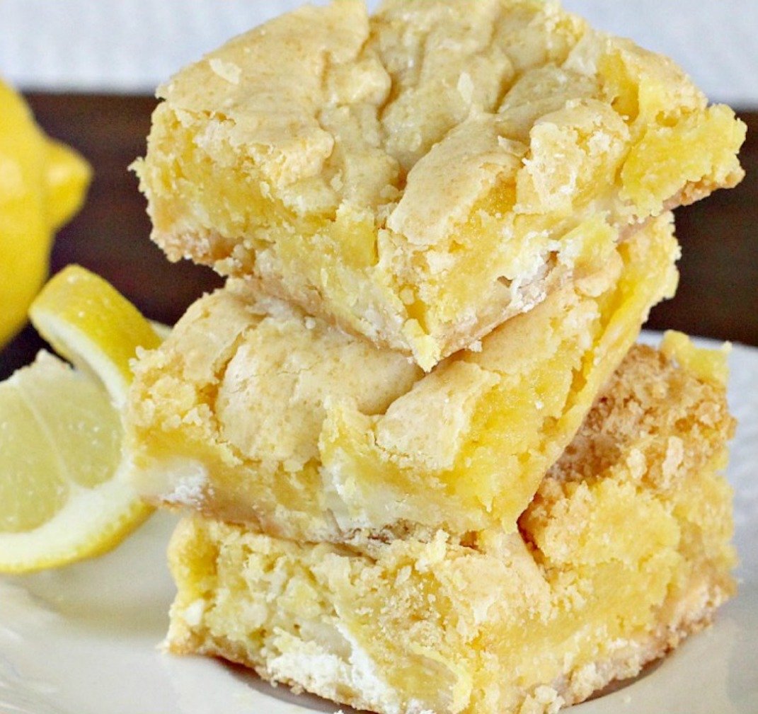 Lemon white chocolate gooey bars