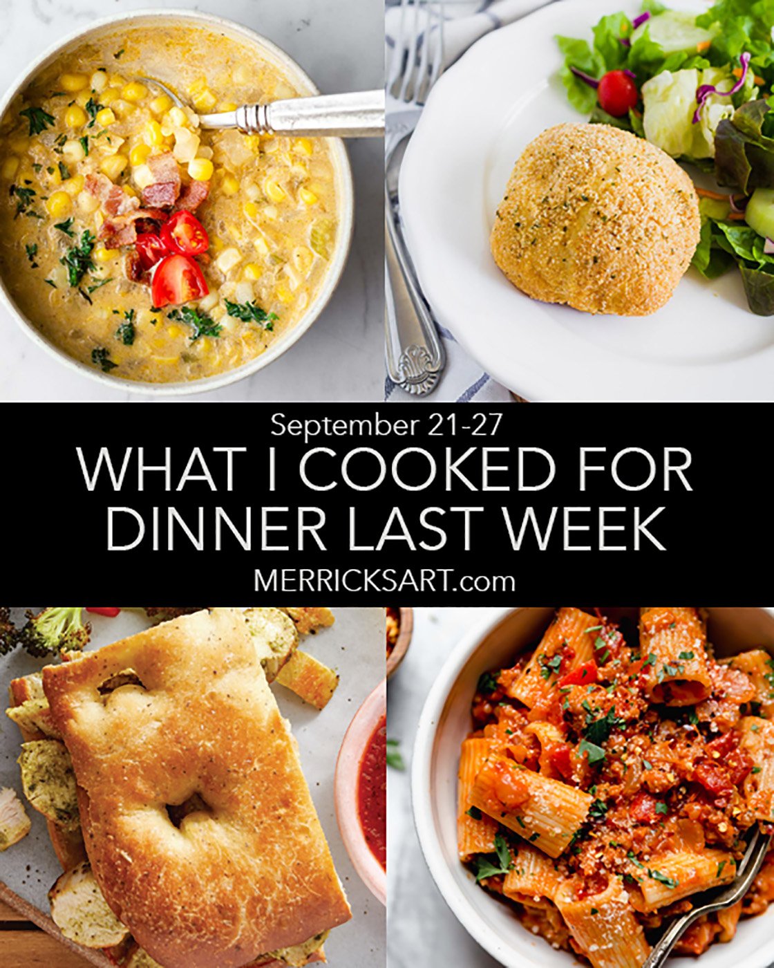 collage of weekly menu