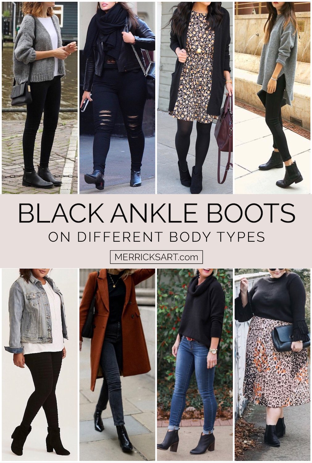 outfits with black booties on other body types