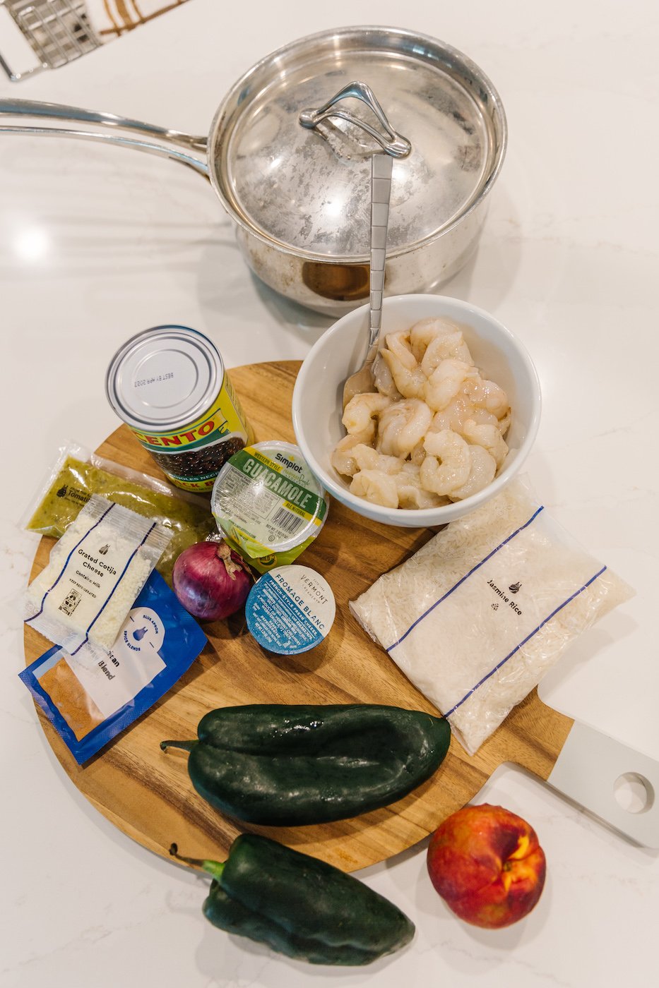 Cooking with kids - blue apron shrimp and black bean bowls