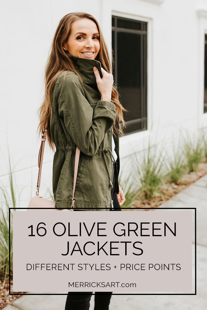 olive green jacket with black jeans