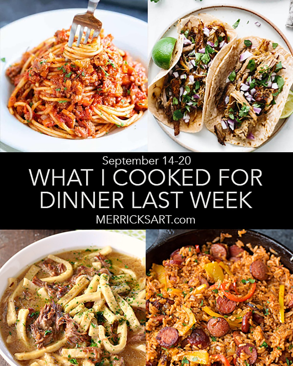 weekly menu collage