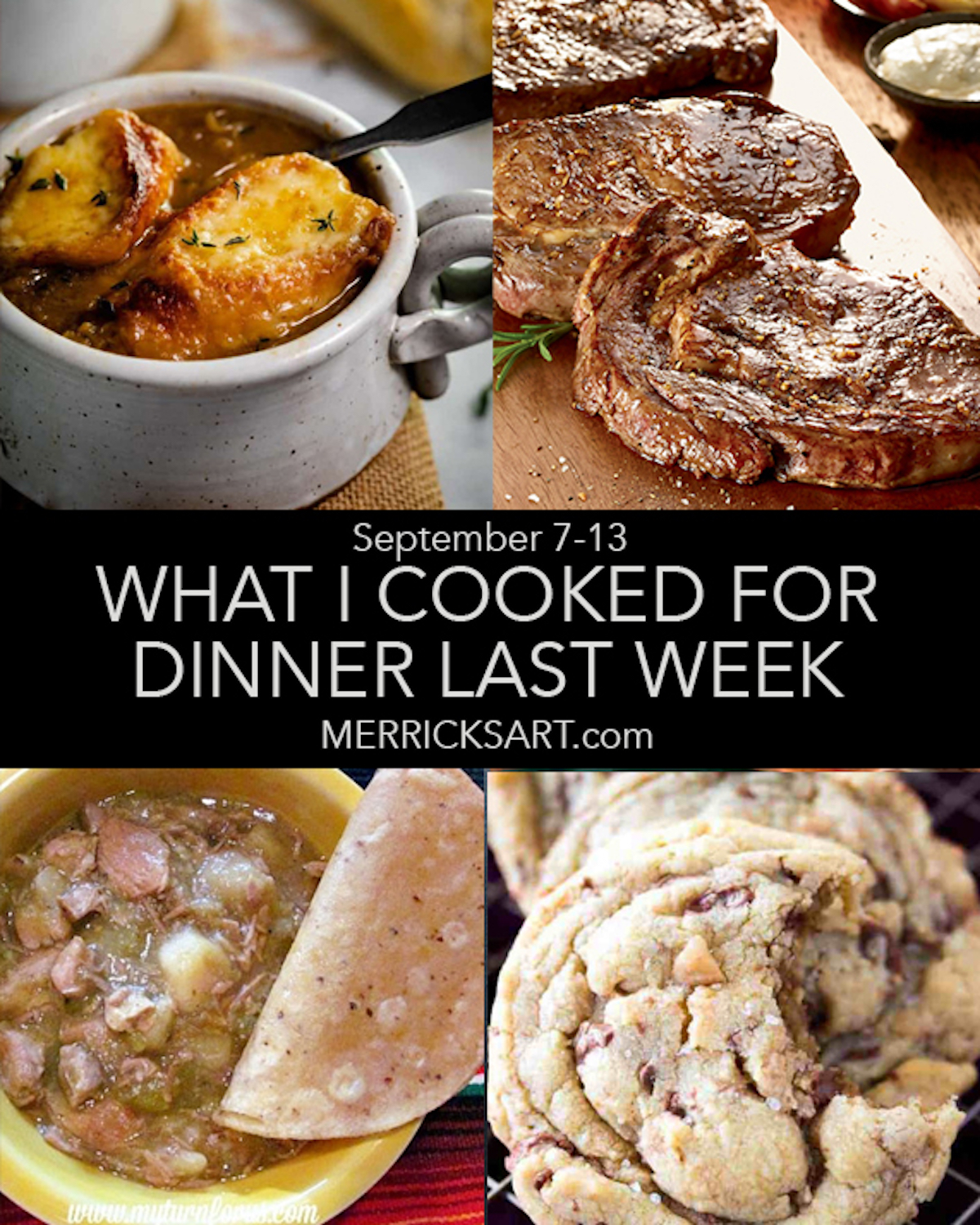 weekly menu collage of meals