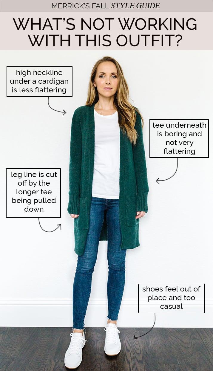 Cardigan Outfit Ideas - white tee with cardigan