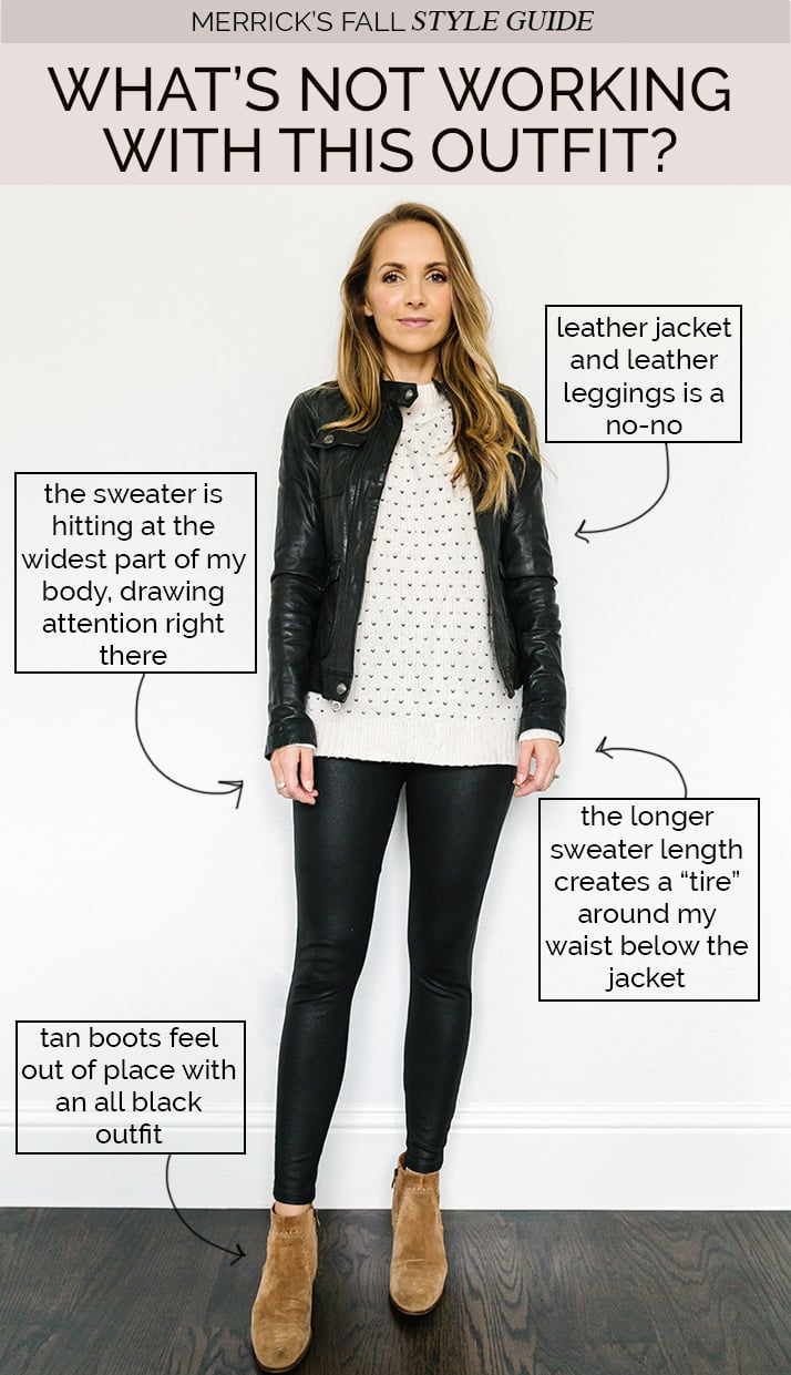fall jackets outfits - fair isle sweater with leather leggings and black leather jacket
