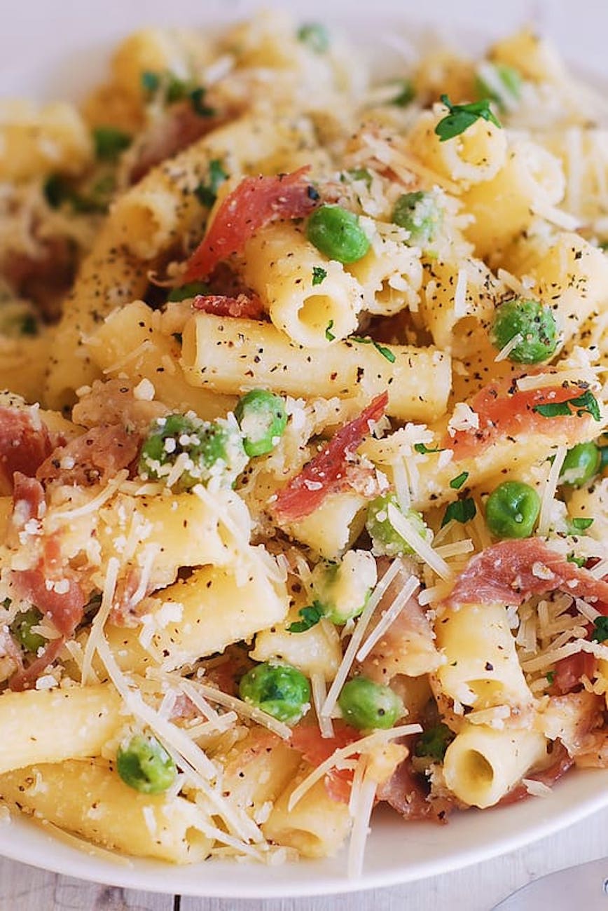 prosciutto and pea pasta