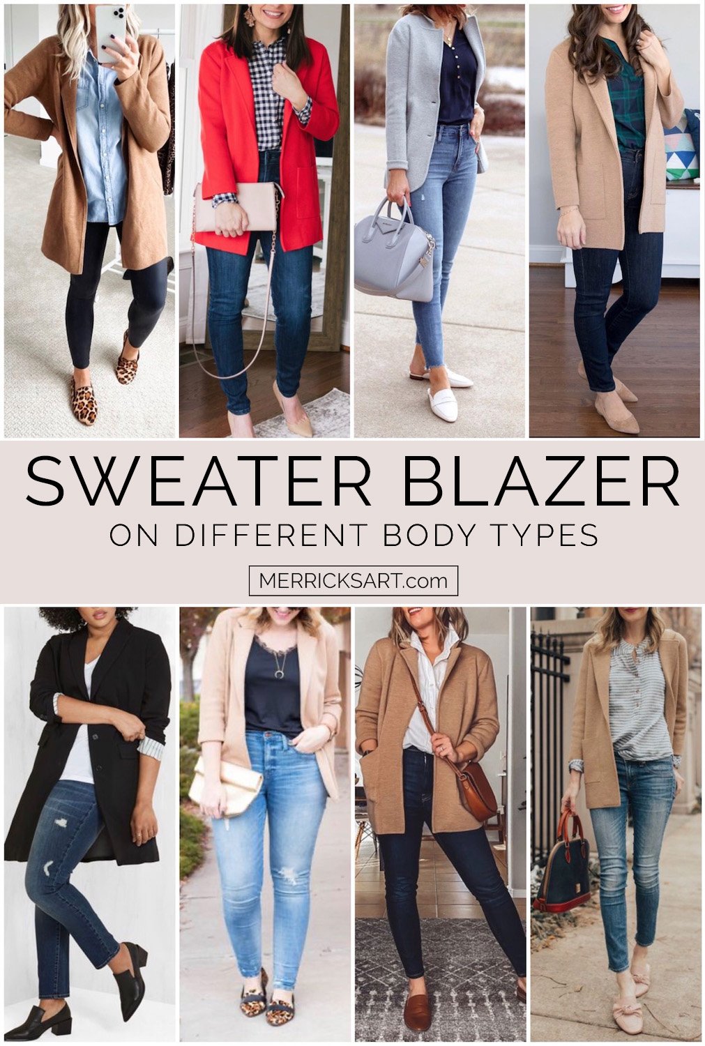 sweater blazer outfit ideas collage