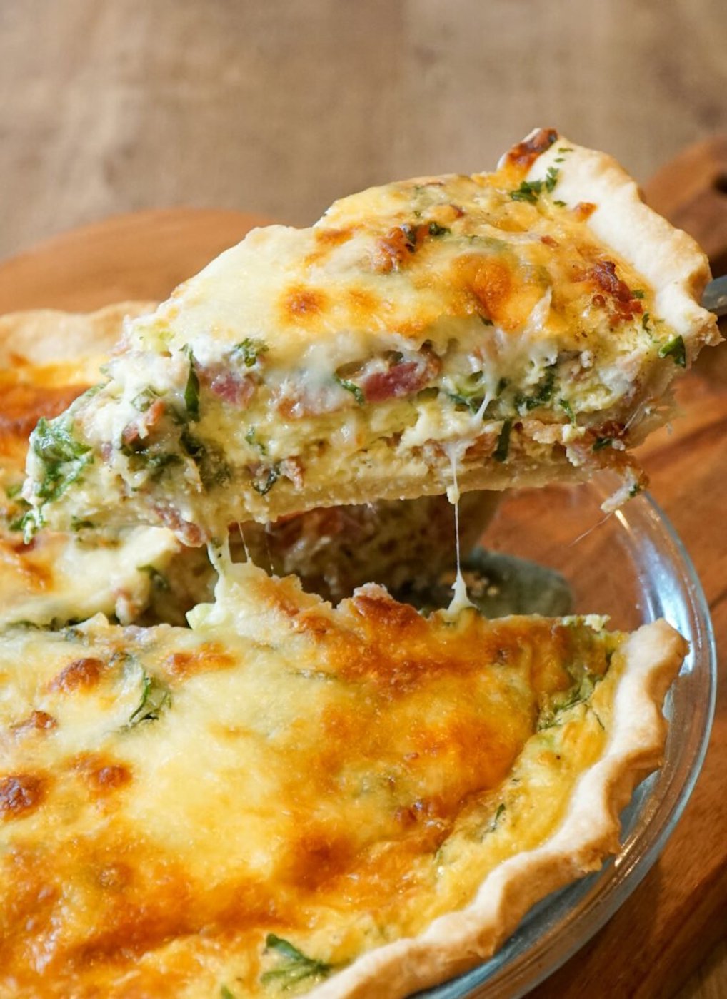 bacon, spinach quiche