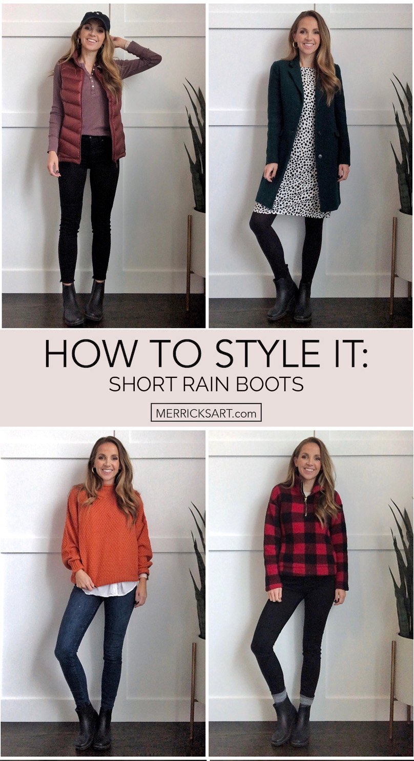 how to wear black rain boots