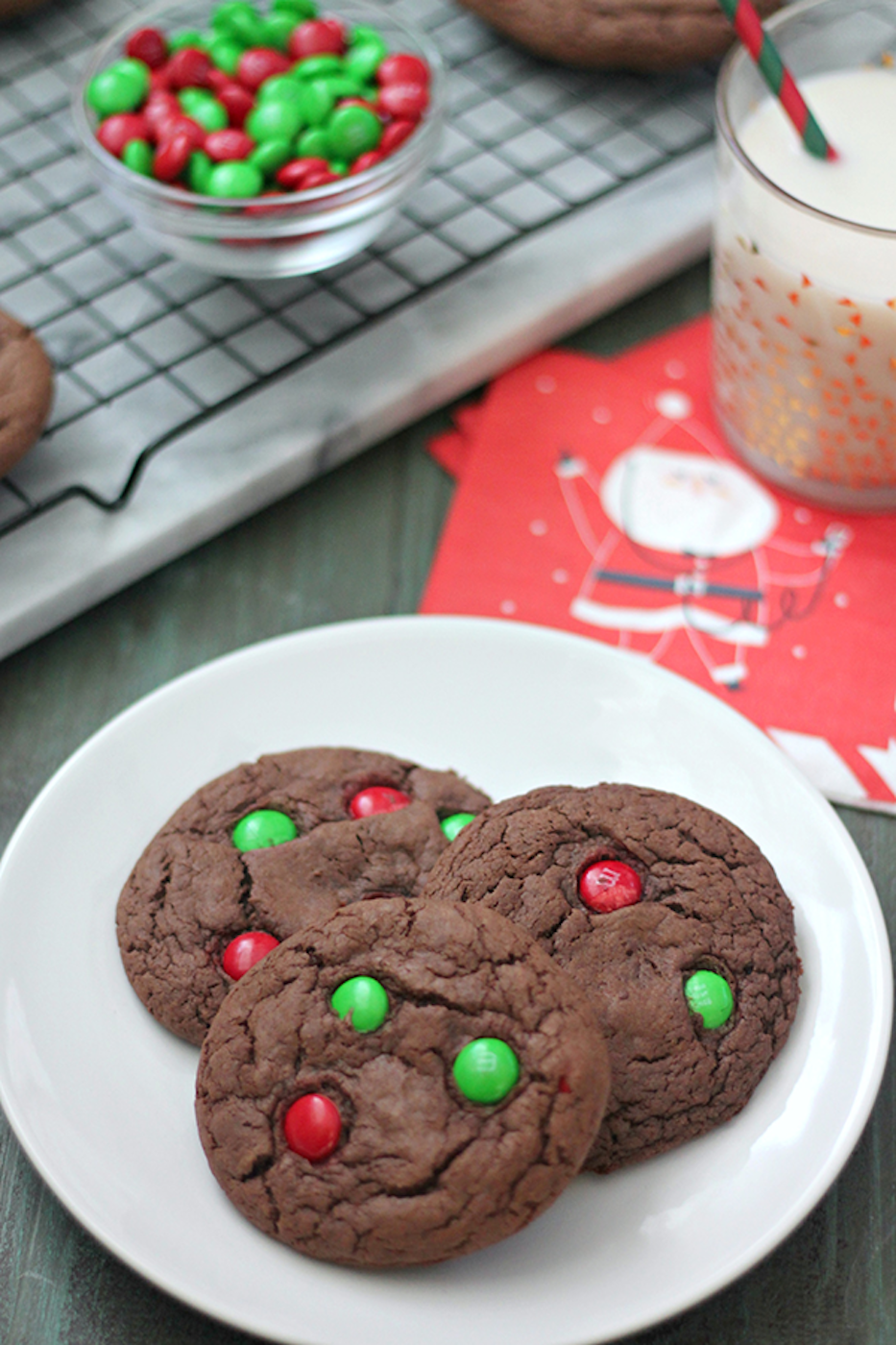 cake mix cookies with M&Ms