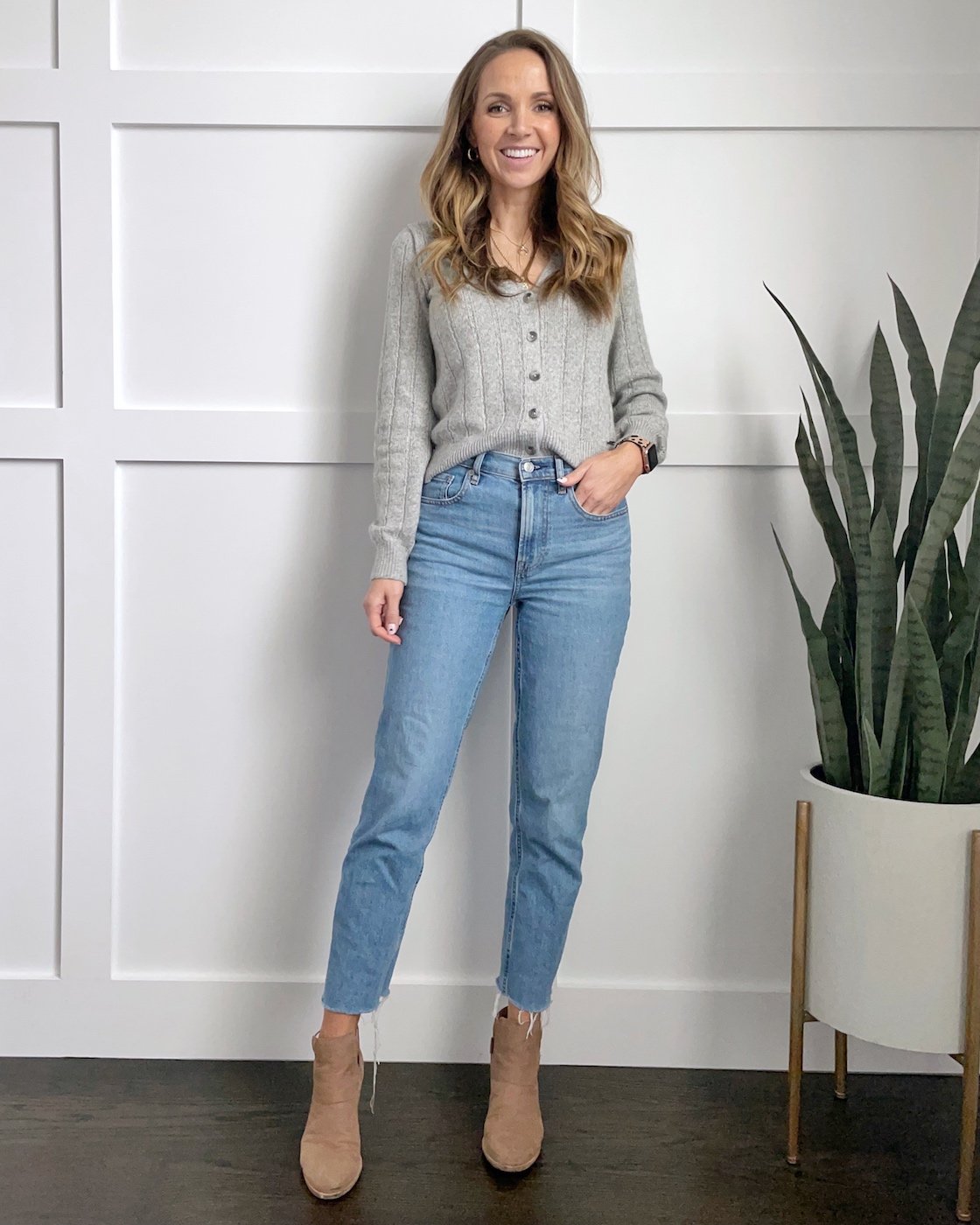 straight jeans with a sweater