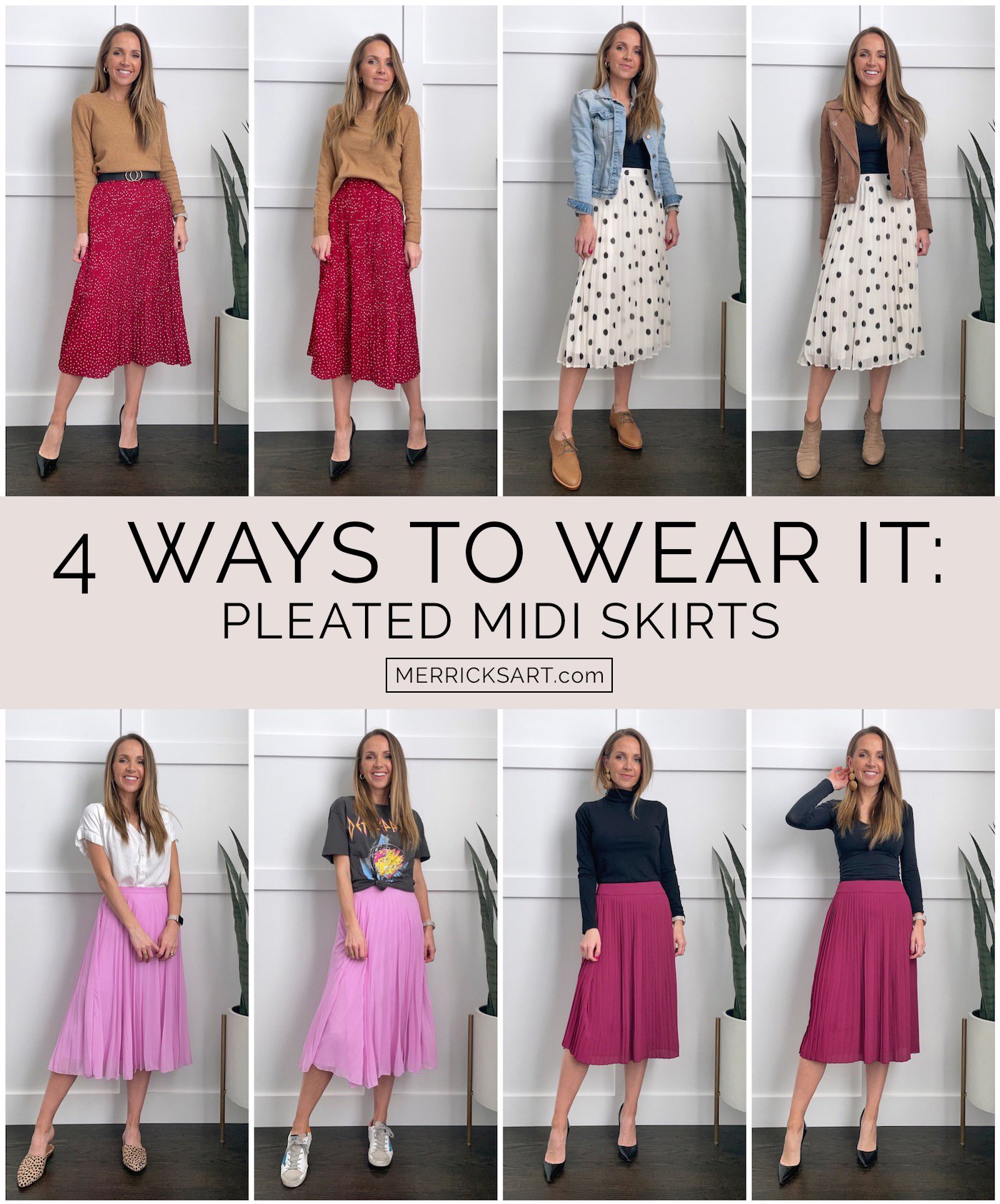 pleated skirt outfit ideas