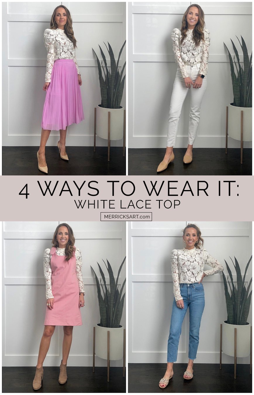 white lace top outfit ideas