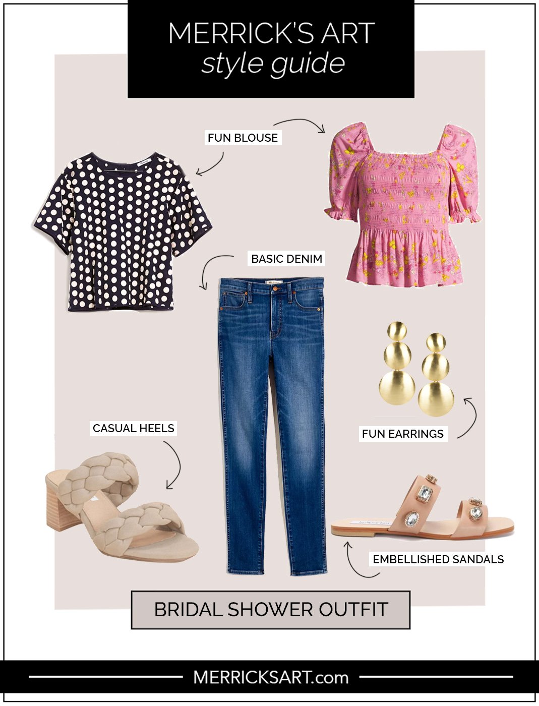 jeans and blouse for a bridal shower
