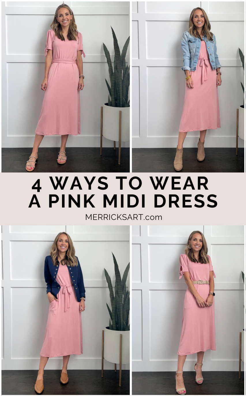 pink midi dress