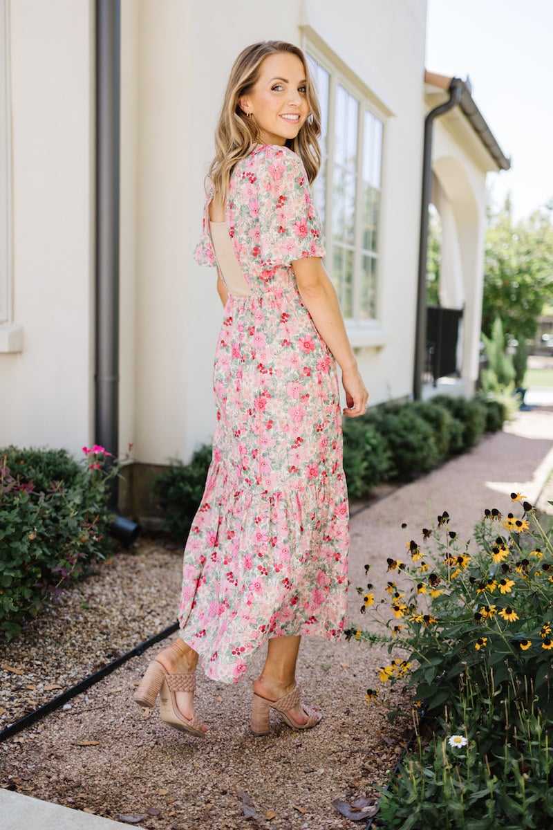 nude underlayer floral dress