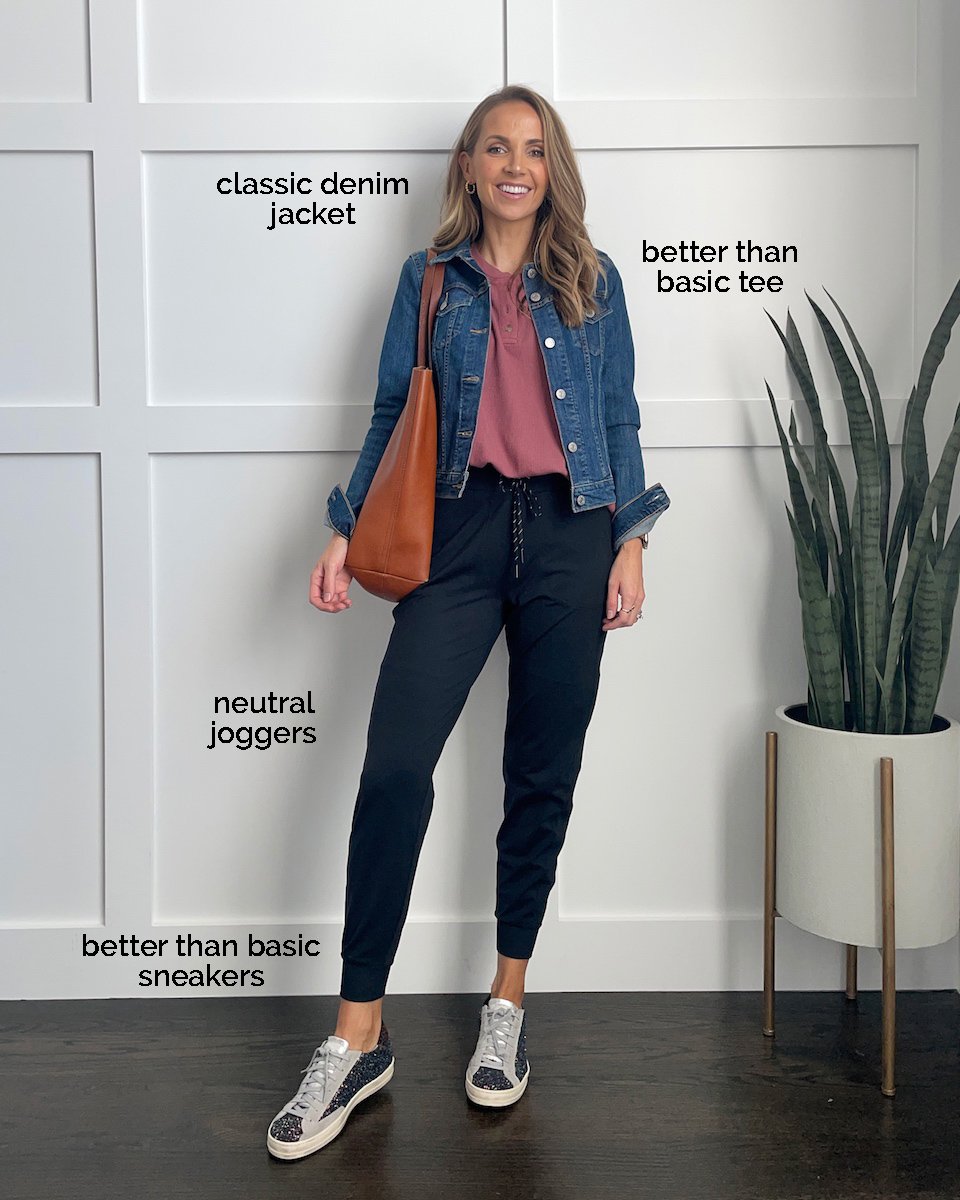 joggers denim jacket