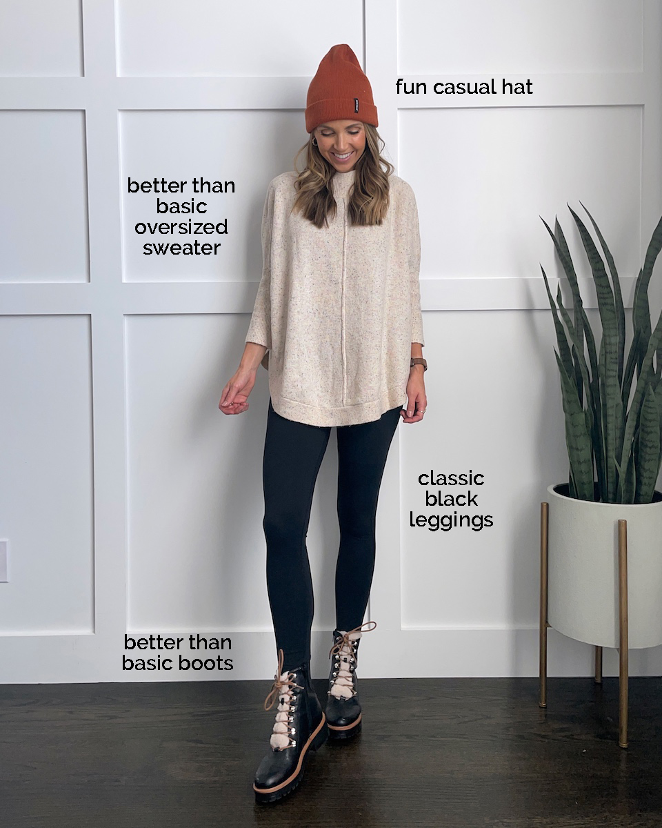 oversized sweater leggings shoes for fall
