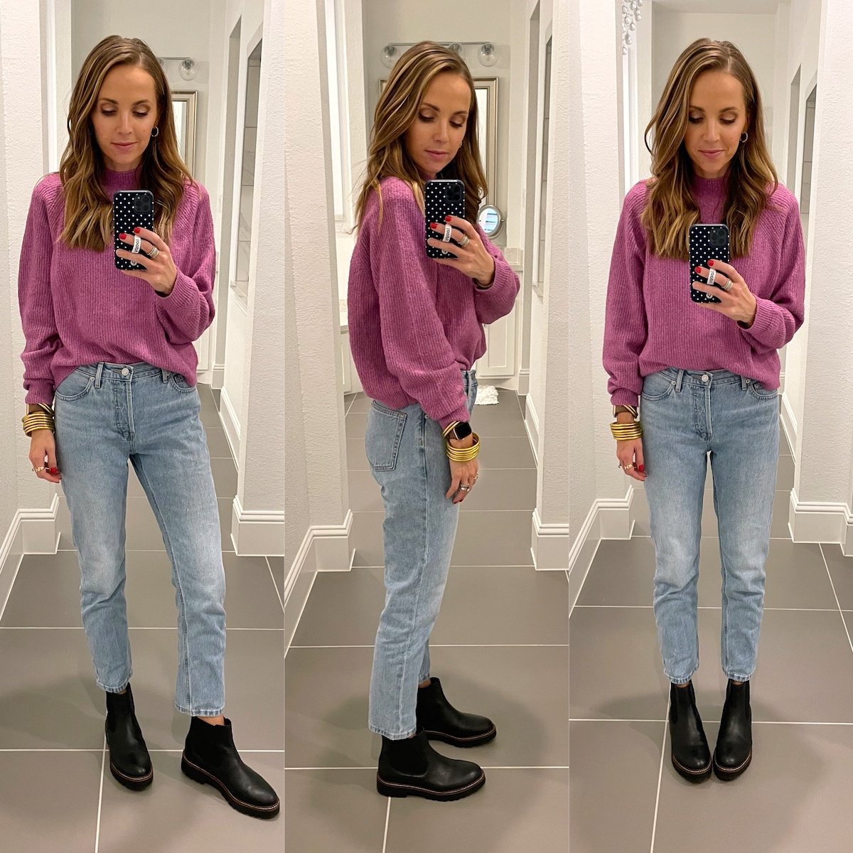 how to wear ankle boots with straight leg jeans