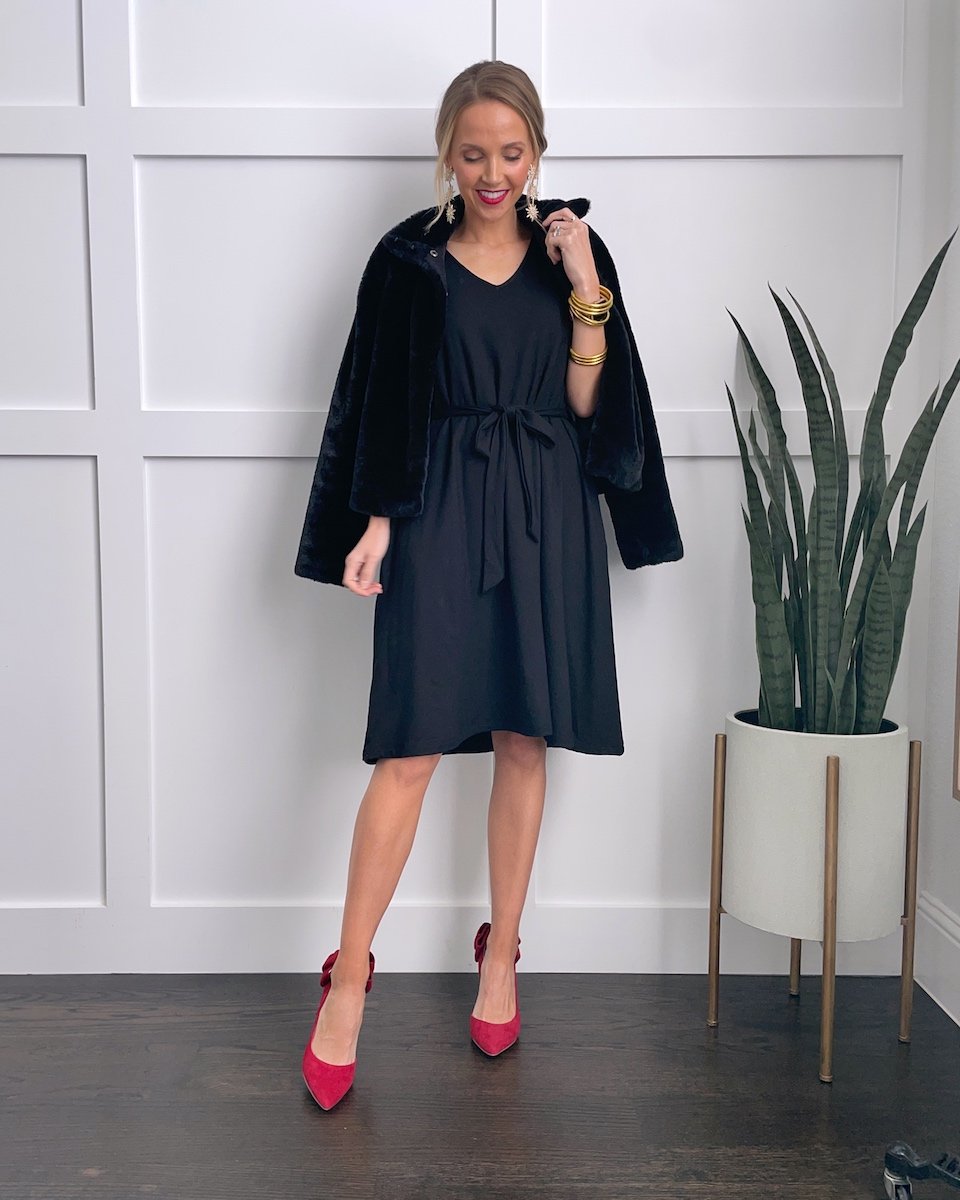 little black dress holiday outfit