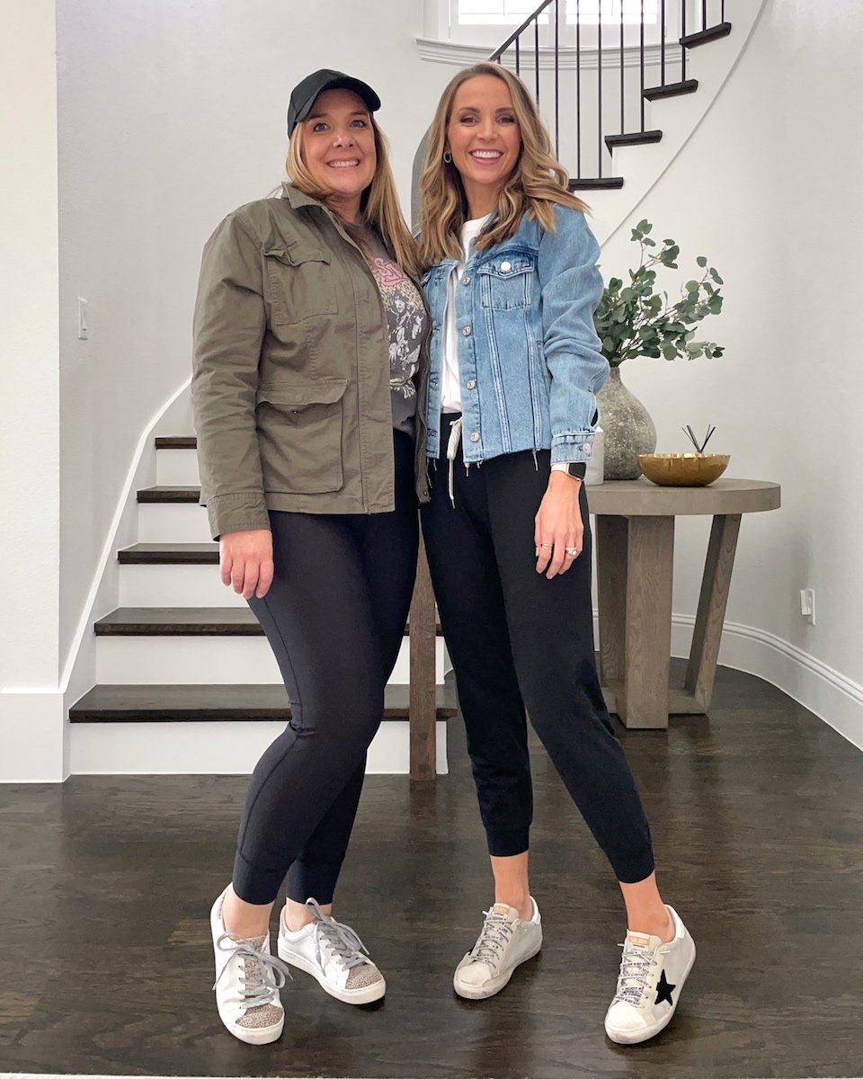 joggers with jacket and tee
