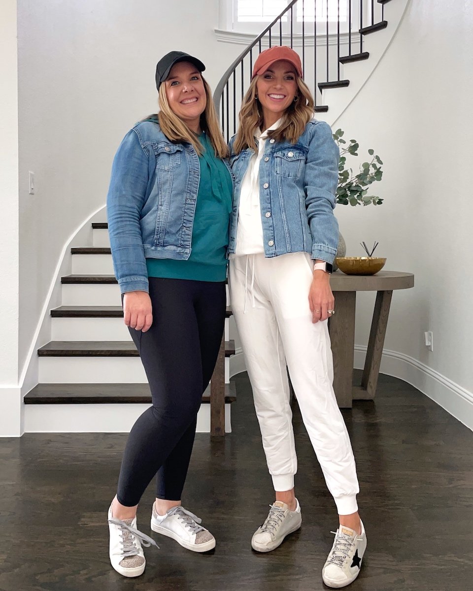 sweatshirt set with denim jacket