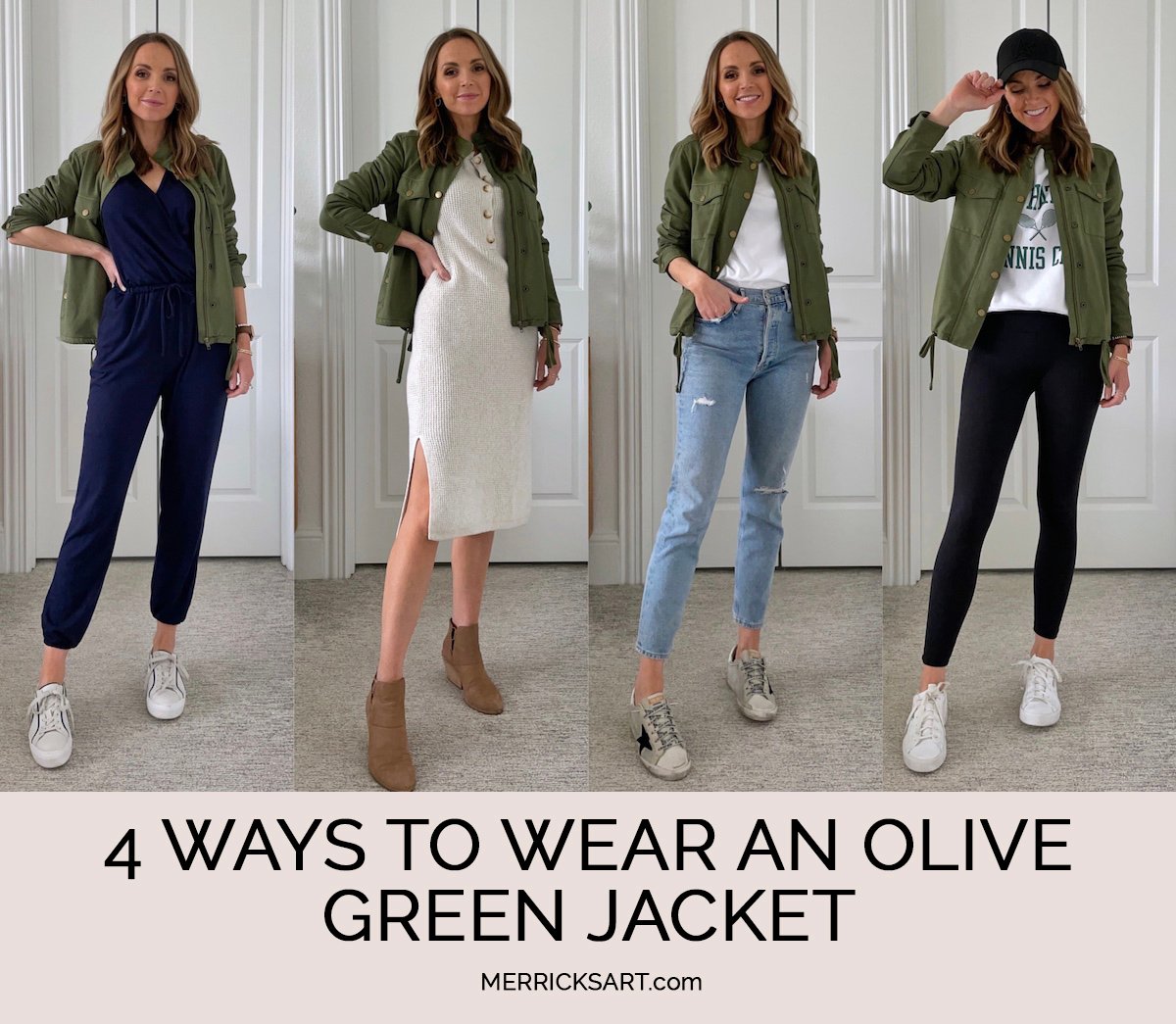 4 ways to wear an olive green jacket