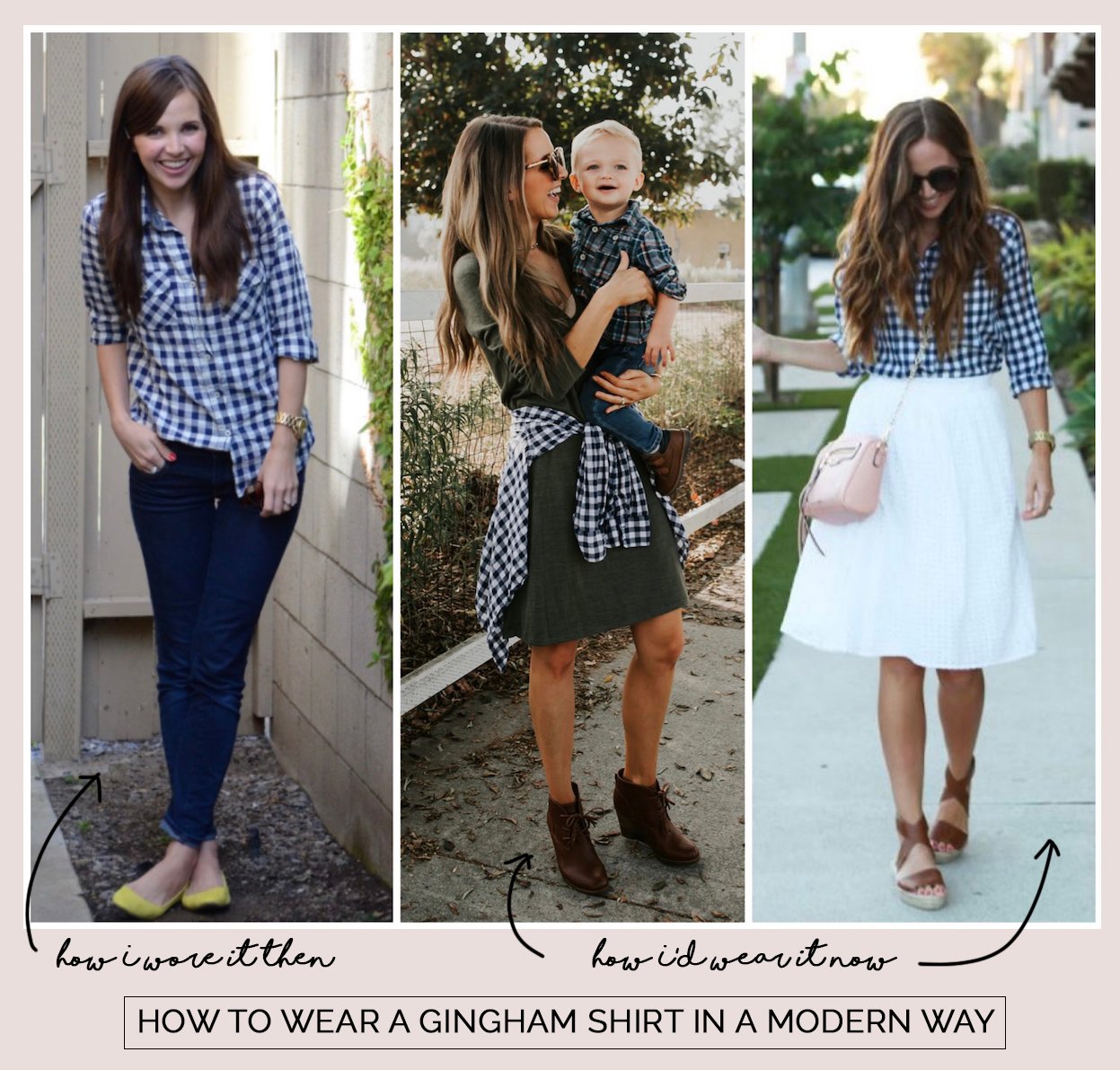how to wear a gingham shirt in a modern way