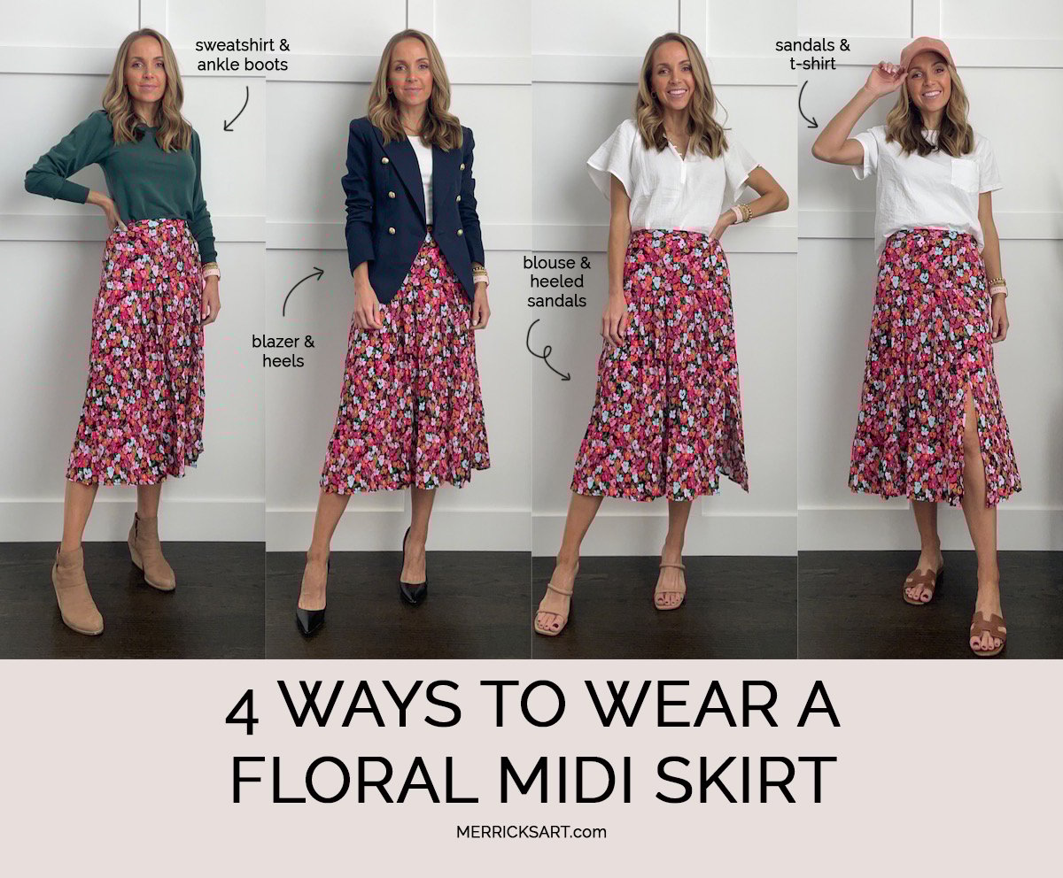 floral midi skirt
