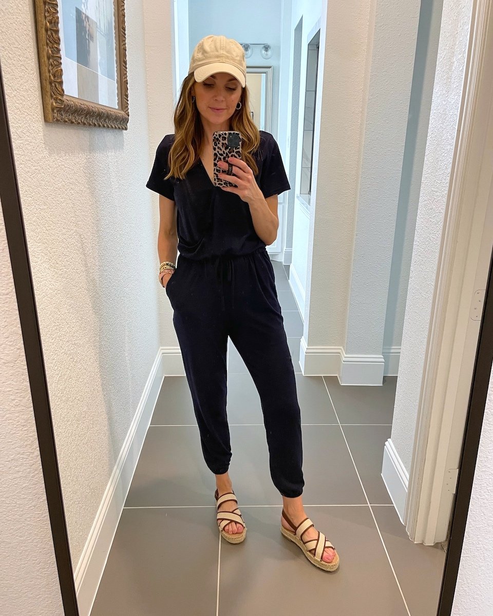 jumpsuit with platform sandals